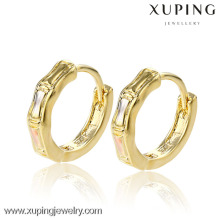 C207235--28591 Promoción Xuping dubai Moda Venta al por mayor de joyería de plata chapada en oro Pendientes Multicolor Huggies pendientes